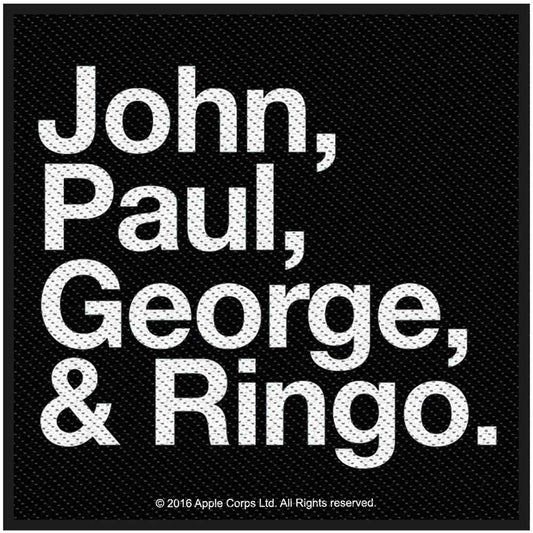 The Beatles Standard Woven Patch: John  Paul  George & Ringo