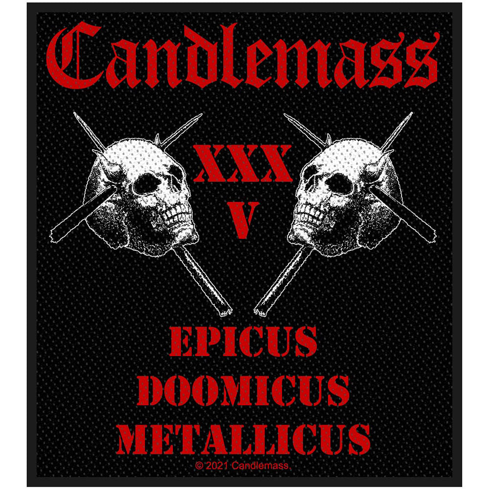 Candlemass Standard Woven Patch: Epicus 35th Anniversary