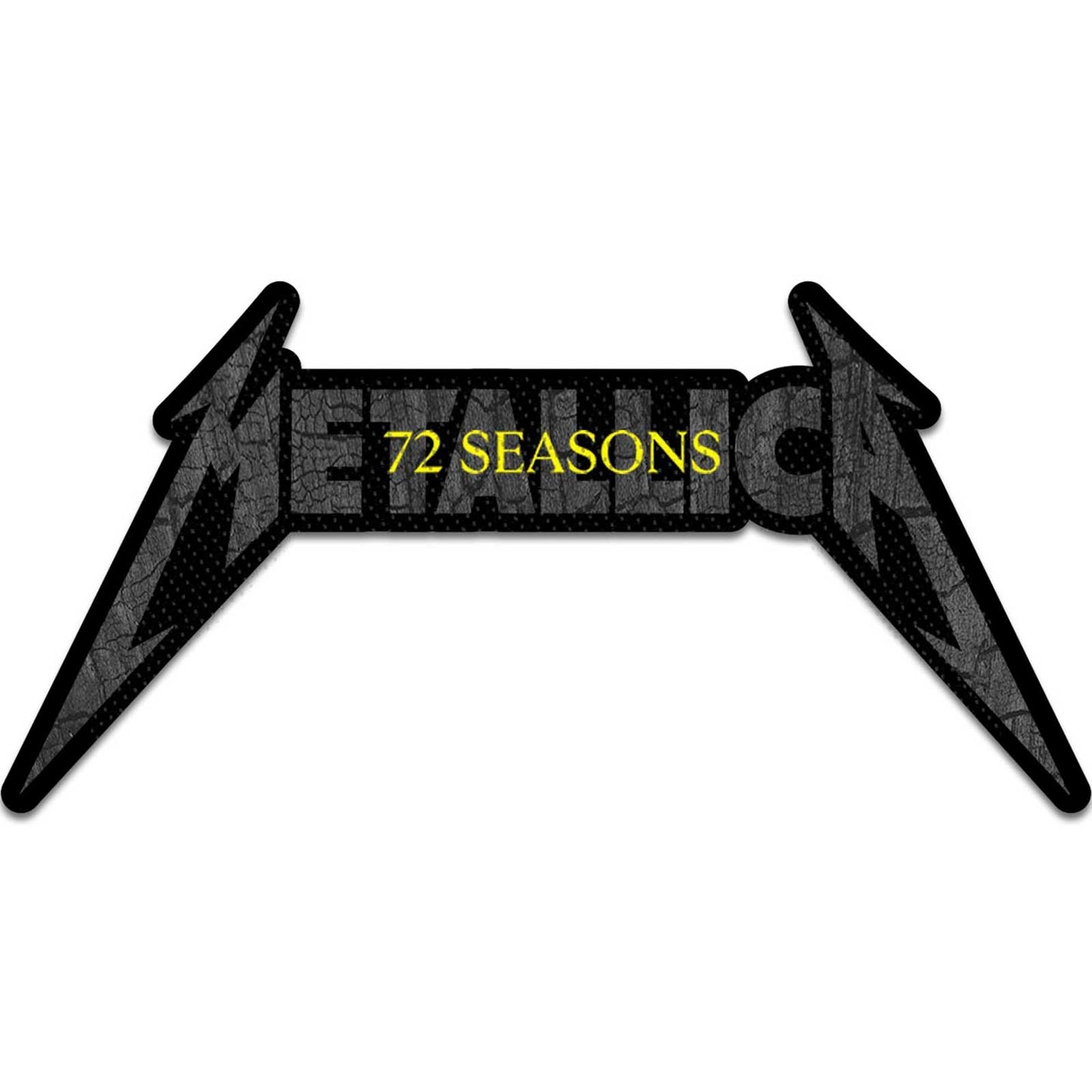 Metallica Standard Woven Patch: 72 Seasons Charred Logo Cut Out